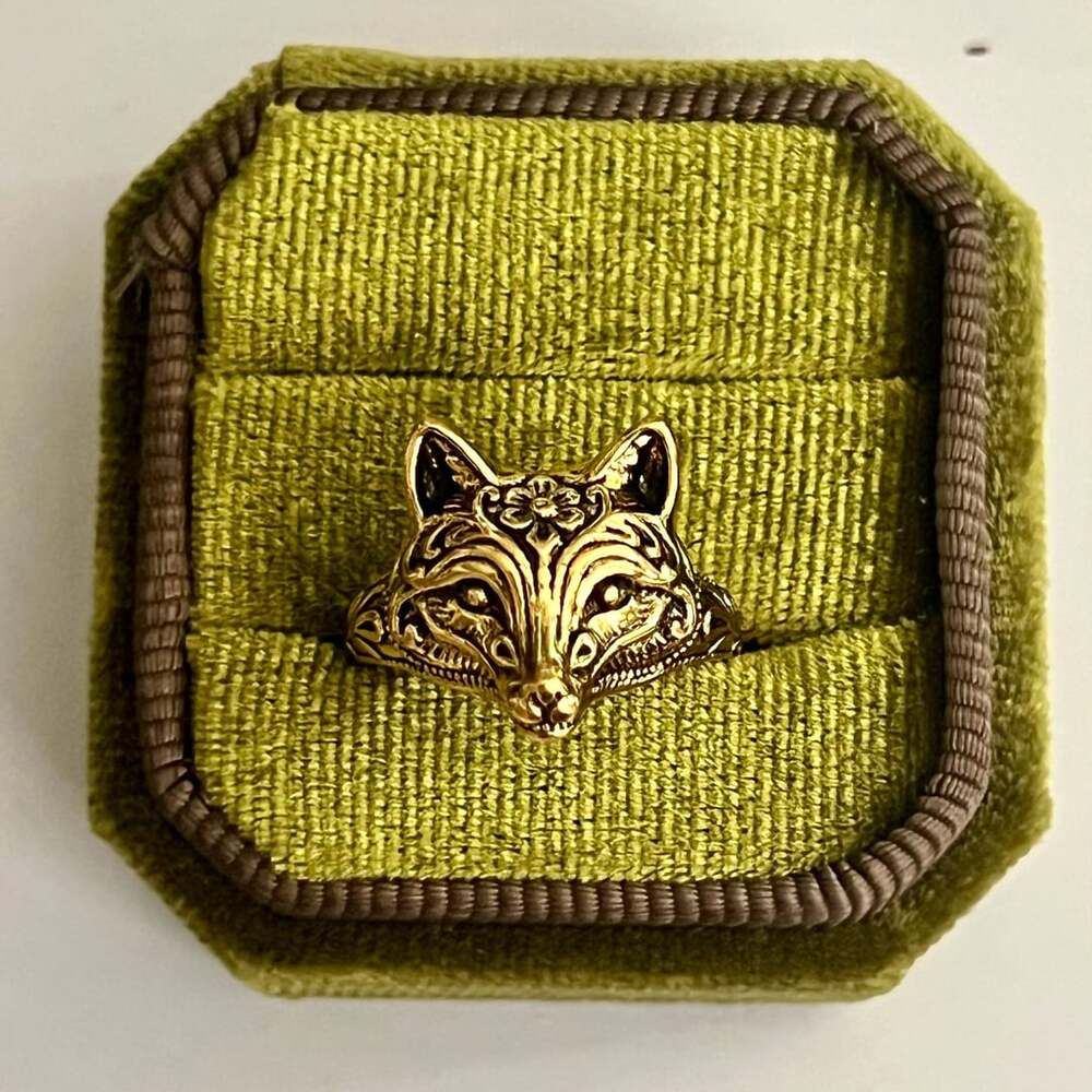 Burberry Prorsum Fox Ring Gold Cocktail Ring Size 6